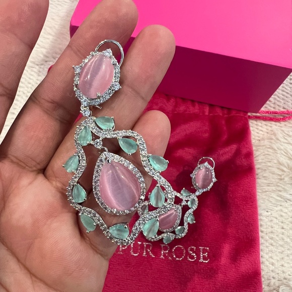 Jaipur Rose Handmade Statement Earrings - Picture 5 of 8